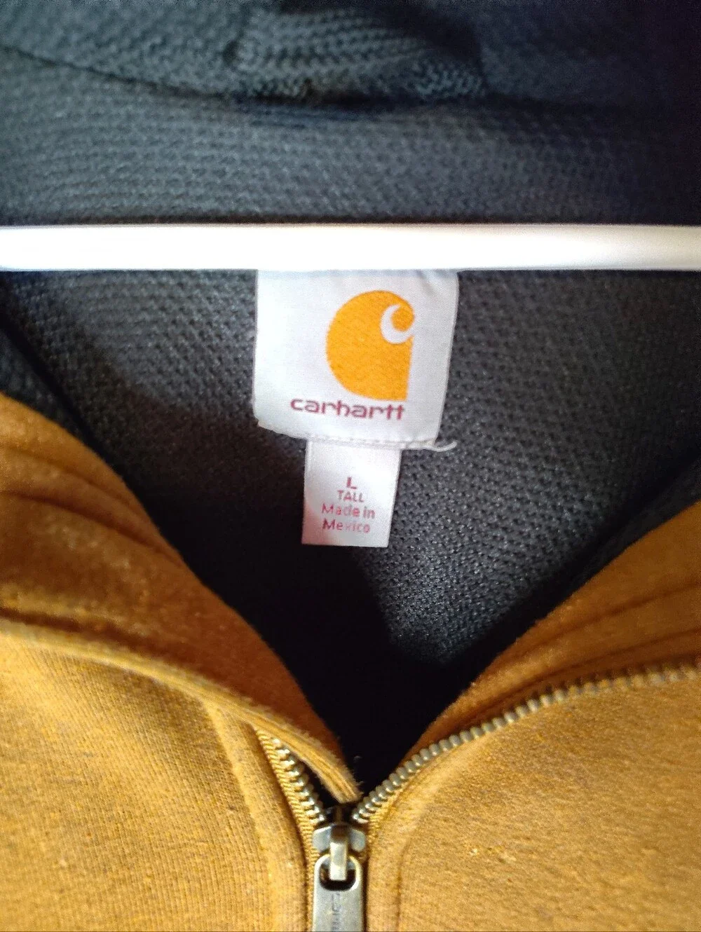Carhartt Hooded Full Zip Jacket Thermal Lined Size Large Tall Made In Mexico